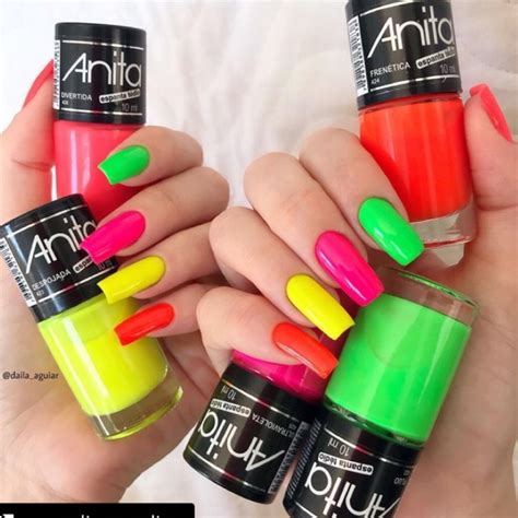 Kit 5 Esmaltes Anita Neon Colorido Multicolorida Shopee Brasil