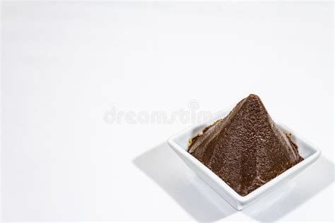 Dark Brown Miso Paste Isolated On White Background Traditional