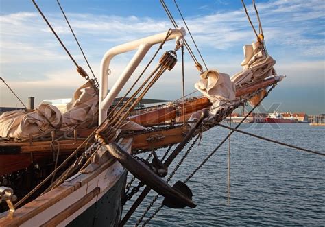 Vintage 19th Century Sailing Ship Mast Stock Image