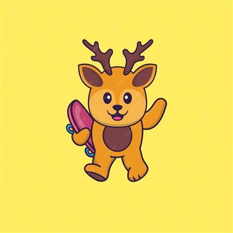 Premium Vector Cute Deer Mascot Character Animal Cartoon Concept