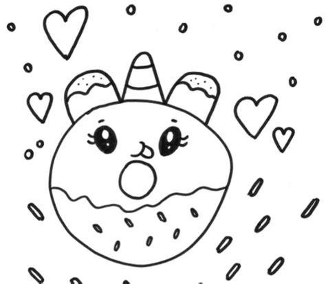 Unicorn Donut Coloring Page