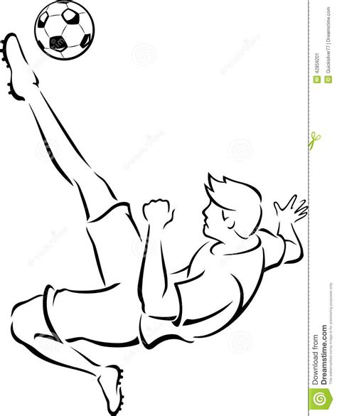 Soccer Bicycle Kick stock illustration. Illustration of ... Football drawing ball boy, ball, white, symmetry png.