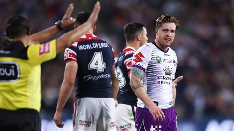 Nrl Grand Final 2018 Roosters Vs Storm Cameron Munster Bombs Try