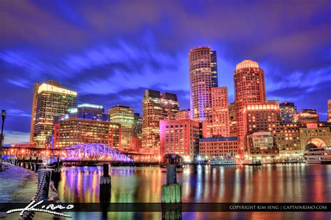 Boston Harborwalk City Skyline Fan Pier Park V2 Hdr Photography By Captain Kimo