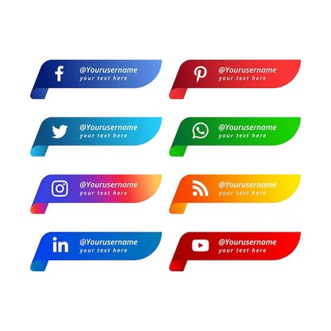 Premium Vector Collection Of Social Media Lower Third Icons
