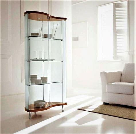 Glass Display Case Half Oval Wavy Front 2 Doors Contemporary H81 X L34