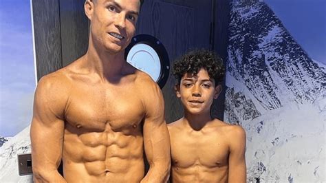 cristiano ronaldo and mini me son 11 show off incredible ripped physiques as they undergo