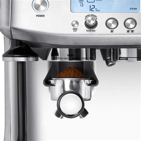 With its integrated conical burr grinder and dosing controller, the machine produces the best pathway from espresso bean to thick crema in fewer than 100 seconds. Breville Barista Express Manual Coffee Machine - Smart ...