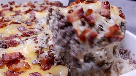 Add dry ingredients and mix together. Bacon Cheeseburger Cauliflower casserole - YouTube