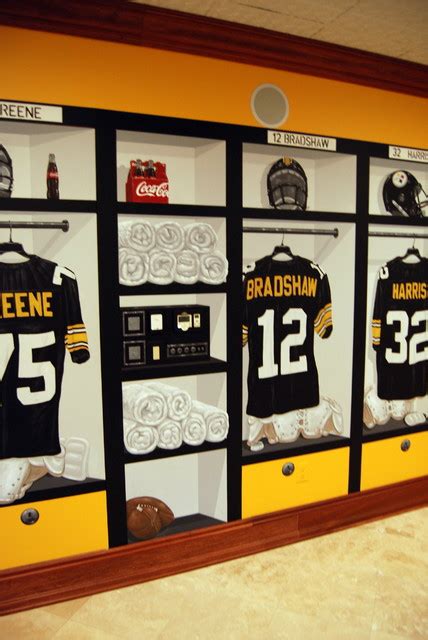 Nfl pittsburgh steelers decorative bath collection shower. Pittsburgh Steelers 1970's Themed Locker Room Murals in a ...