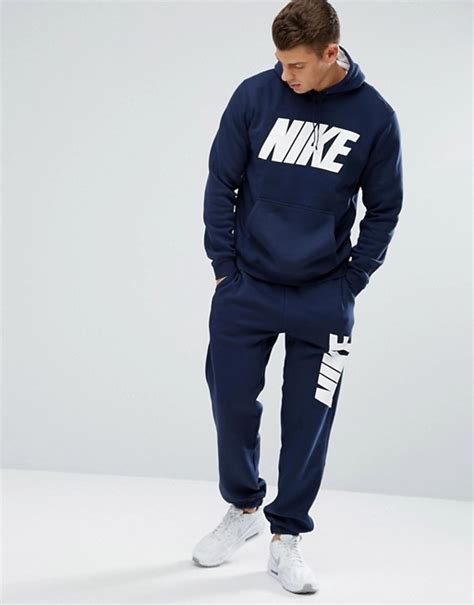 Nike Nike Jdi Fleece Tracksuit Set In Navy 861768 451