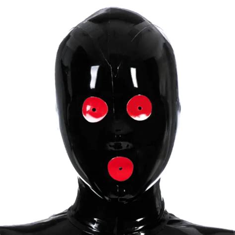 latex hood eyes mouth open small hole back zipper rubber mask club party wear 34 00 picclick