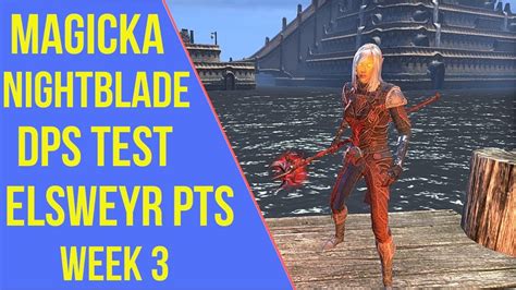 Eso Magicka Nightblade Pve Build Elsweyr Pts Dps Test Youtube