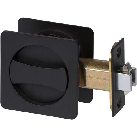delaney hardware contemporary square black bed bath privacy sliding pocket door lock 370104