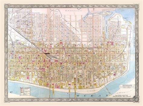 Print Of Antique Map Of Atlantic City New Jersey On Photo Paper Matte