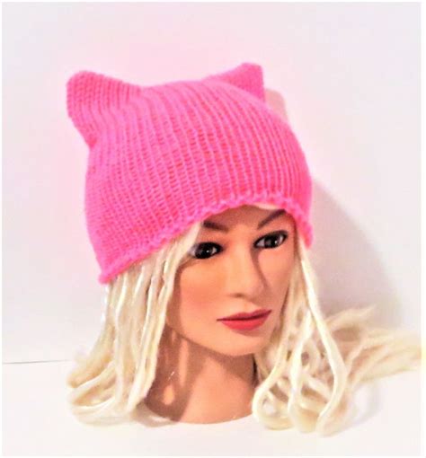 Pretty N Pink Cat Hat Knit Kitty Cat Beanie Unique Ts Ts