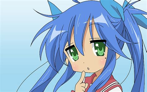 1170x2532px Free Download Hd Wallpaper Anime Girls Izumi Konata Twintails Blue Hair