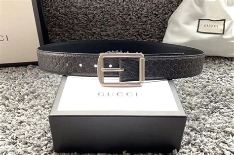 Mens Gucci 449716 40mm Gucci Signature Belt With Silver Gg Buckle In