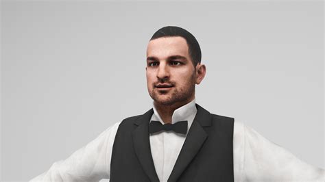 3d Model Waiter 2 Vr Ar Low Poly Cgtrader