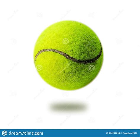 Close Up Of Yellow Tennis Ball On White Background Stock Photo Image