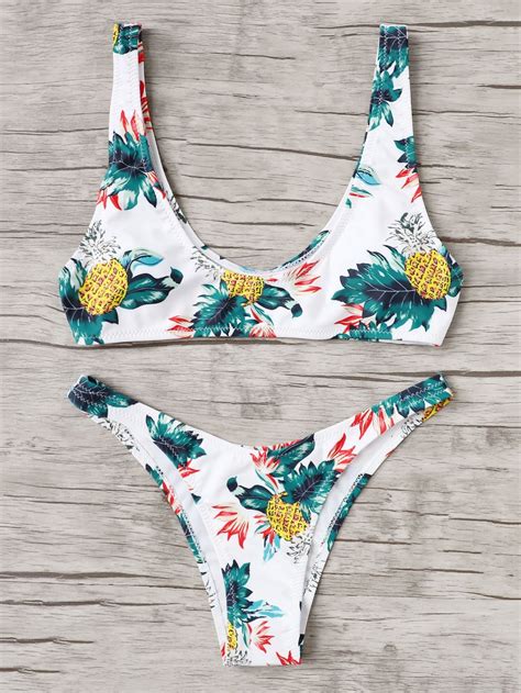 Tropical Bikini Setfor Women Romwe Tropical Bikini Set Bikinis