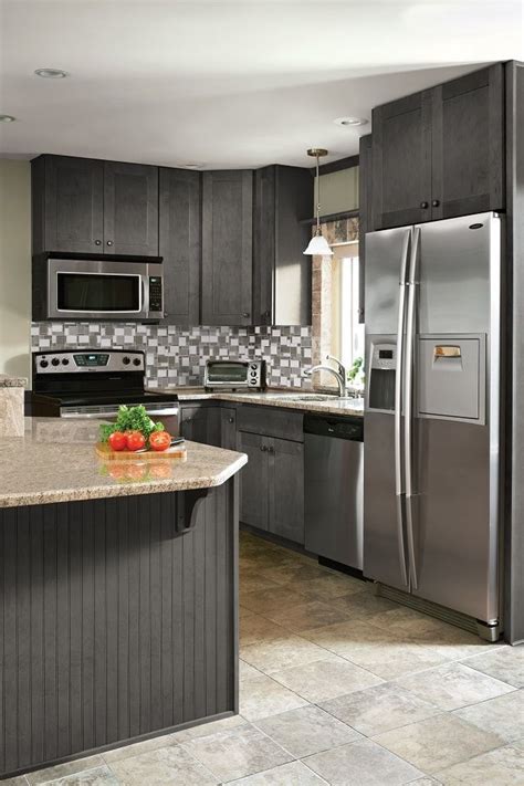 Color for cabinets is the same as fabric is for sofas it identifies a particular dcor trend as well as adds depth and personality to the overall design. Wolf Classic Expression Dartmouth Grey Stain Cabinets ...