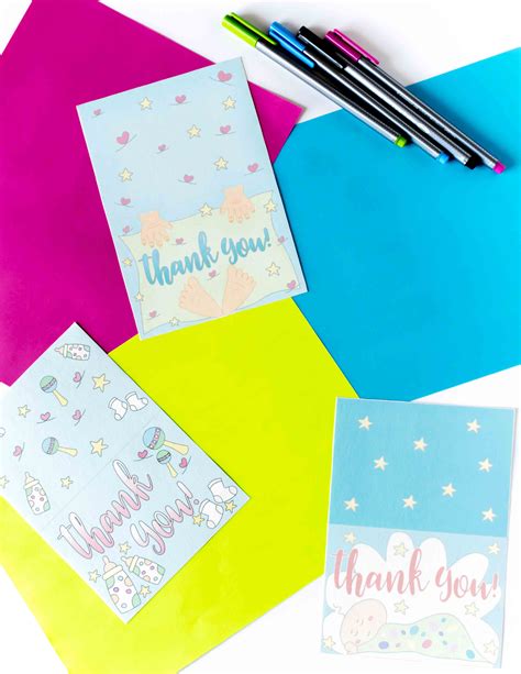 Our new baby shower game cards will have the whole room playing and smiling. Baby Shower Thank You Cards Free Printable