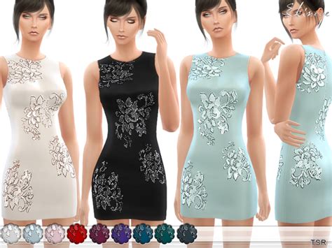 Dress With Sequin Accents By Ekinege At Tsr Sims 4 Updates