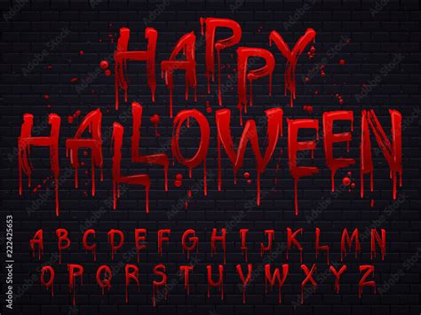 Halloween Font Horror Alphabet Letters Written Blood Scary Bleed Font