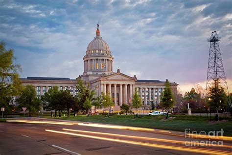 Oklahoma City State Capitol Building Exterior Sunrise Photograph by ...