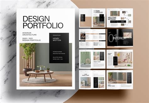 Free Indesign Modern Interior Portfolio Layout Template Portfolio