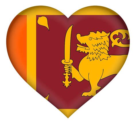Flag Of Sri Lanka Heart Digital Art By Roy Pedersen