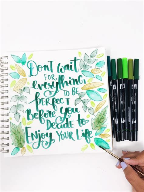 Single Color Quote Art Using Dual Brush Pens Tombow Usa Blog Brush