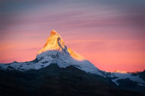 Matterhorn Bei Sonnenuntergang Schweiz Landschafts Und Etsy