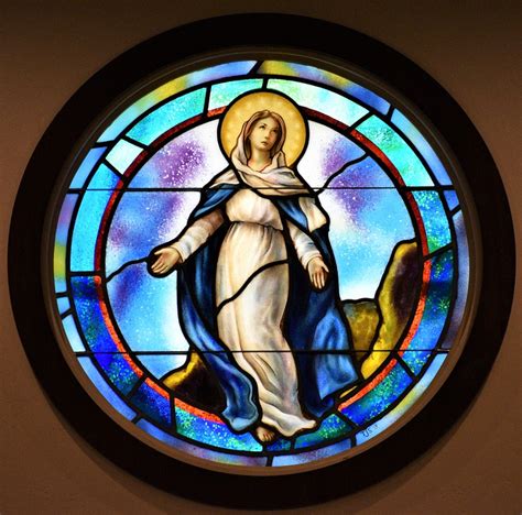 Blessed Mary Stained Glass Blessed Sacrament Catholic Church