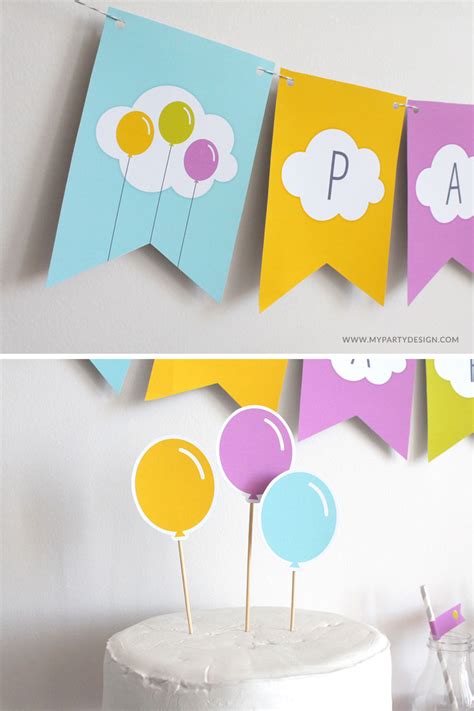 Free Birthday Printables Balloon Party Pack My Party Design