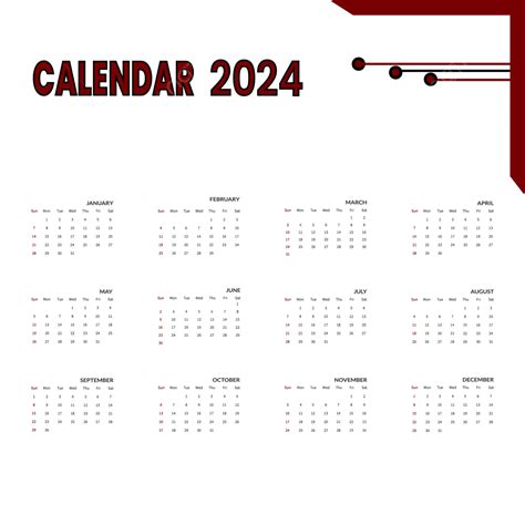 Calendario 2024 Vector Png Dibujos Plantillas De Calendario Gratis Plantilla De Calendario De