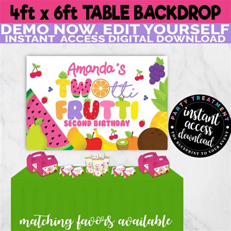 Twotti Frutti Birthday Poster Twotti Frutti Welcome Sign Etsy