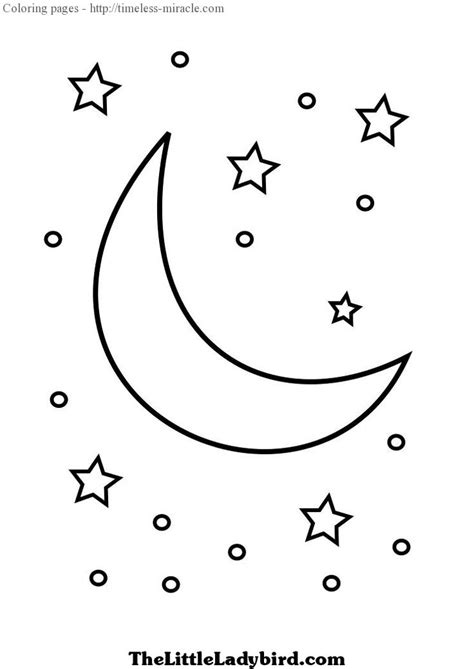 Coloring page fairy tales > sun, moon and stars. Moon and stars coloring pages - timeless-miracle.com