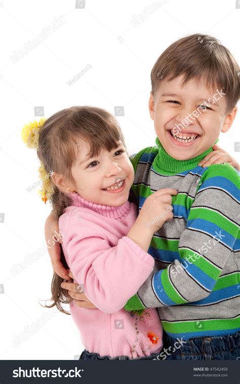 Happy Smiling Kids Hugging Each Other Stock Photo 47542459