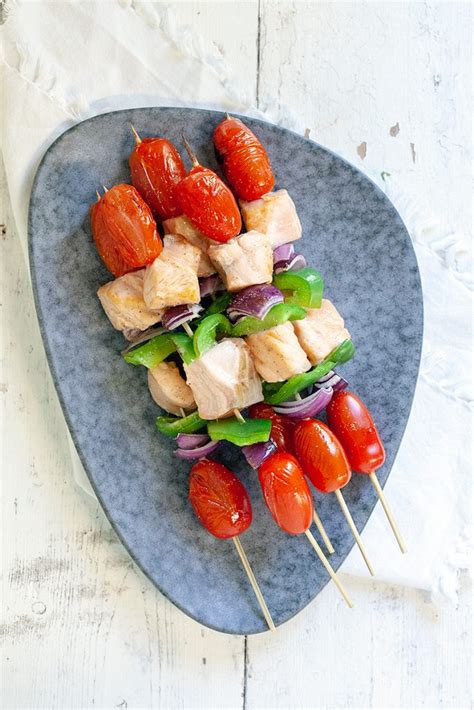 Barbecued Salmon Kebabs Ohmydish