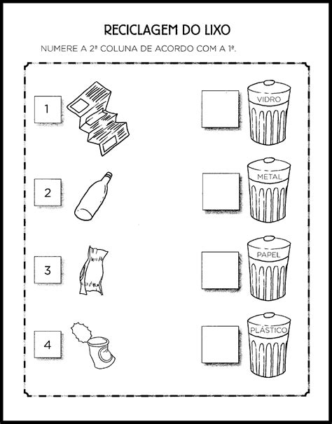 Atividades Sobre Reciclagem Do Lixo Para Educação Infantil SÓ Escola