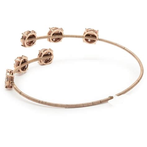 14 Karat Rose Gold Diamond Bypass Bracelet For Sale At 1stdibs