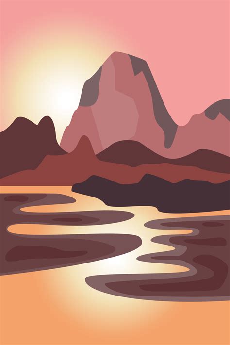 Aesthetic Mountain Landscape At Sunset Beautiful Summer Scene 7046356