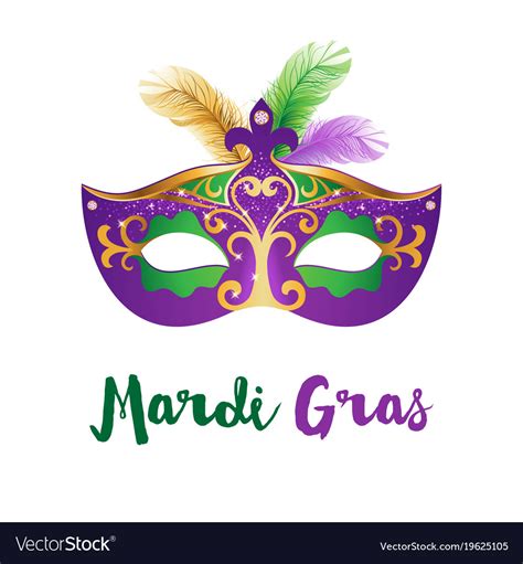 Mardi Gras Card With Carnival Mask Royalty Free Vector Image