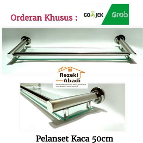 Jual Rak Kaca Kamar Mandi Pelanset Kaca 50 Cm Rak Sabun Shampo