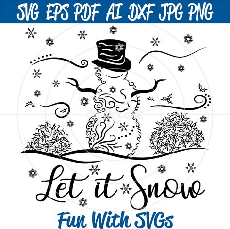 Filigree Snowman Svg Zentangle Snowman Svg Files Winter Snow Cricut