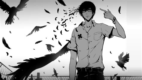 Anime Man And Crow Anime Glasses Crow Zankyou No Terror Hd
