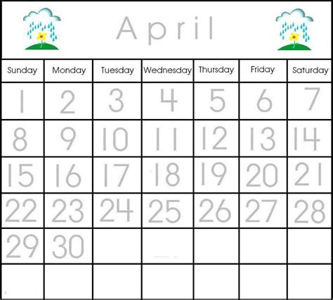 Preschool Printables Calendar Pieces
