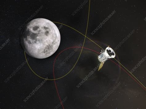 Transiting Exoplanet Survey Satellite By Moon Illustration Stock